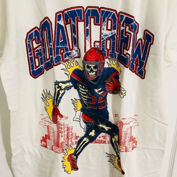 Brand New Goat Crew Grid Iron White Short Sleeve Tshirt Size Large - Picture 4 of 5